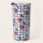 Watercolor Cherry Blossom Picnic Pattern Travel Mug Gallery Image 3
