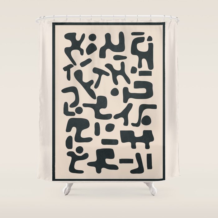 Organic Contemporary Modern Shapes 05 Shower Curtain Gallery Image 1
