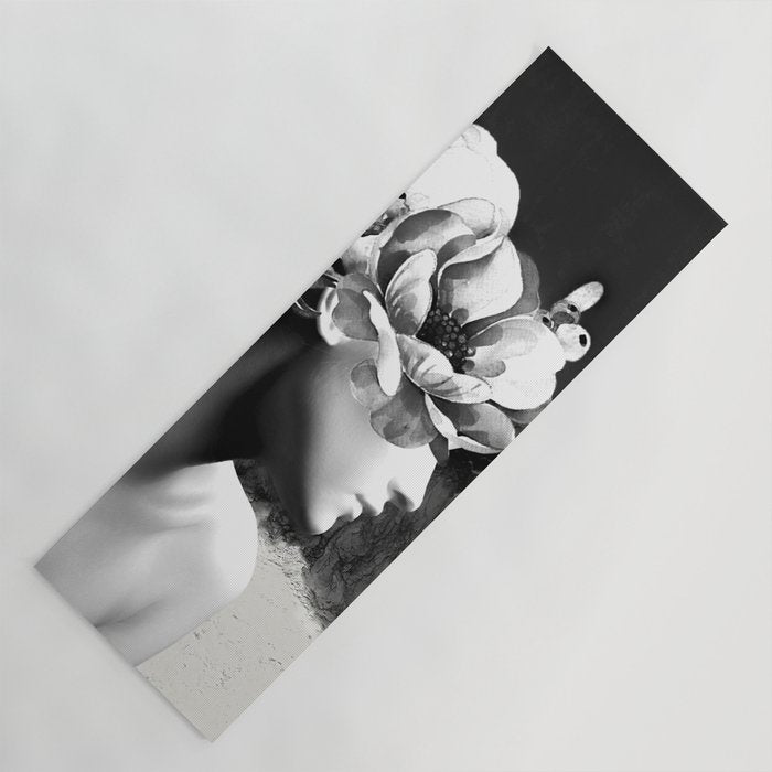 Floral Portrait-black and white Yoga Mat Gallery Image 1