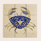 Crab - Navy & Gold Wood Wall Art Gallery Image 1