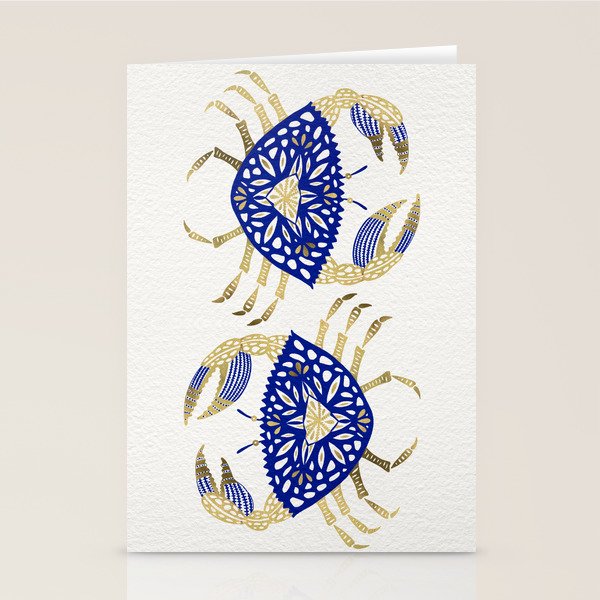 Crab - Navy & Gold Stationery Card Gallery Image 1
