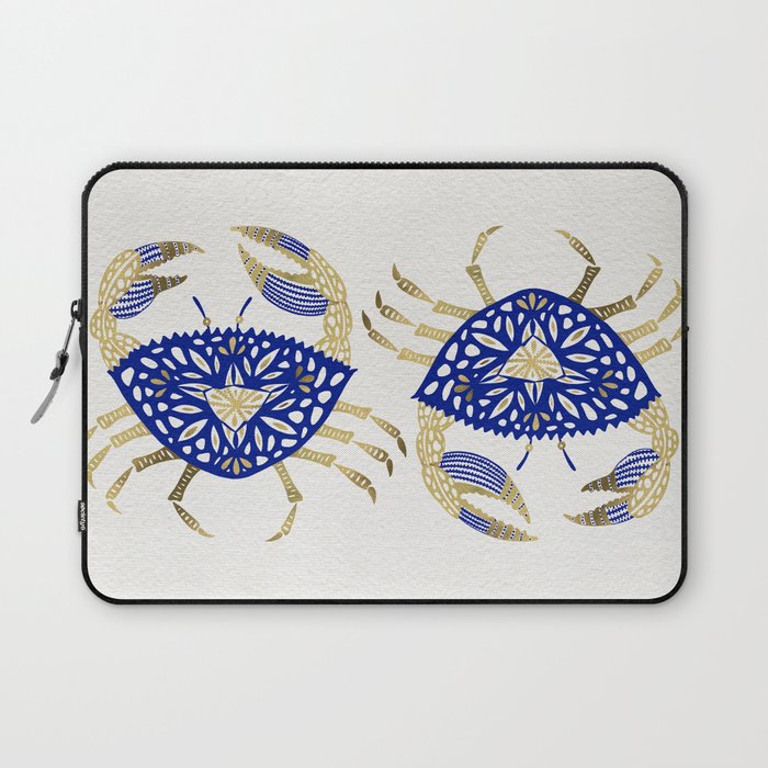 Crab - Navy & Gold Laptop Sleeve Gallery Image 1