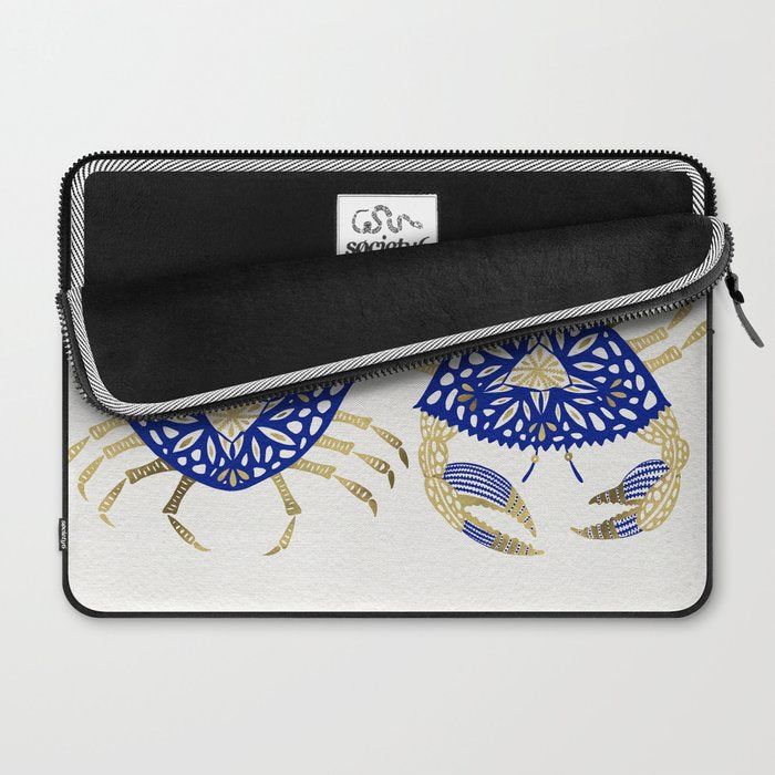 Crab - Navy & Gold Laptop Sleeve Gallery Image 2