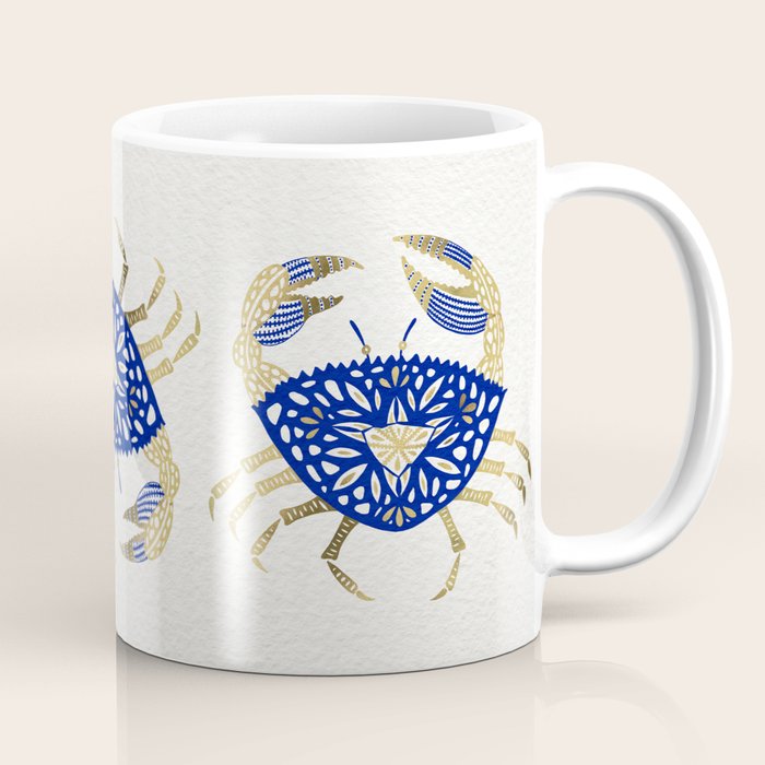 Crab - Navy & Gold Coffee Mug Gallery Image 1