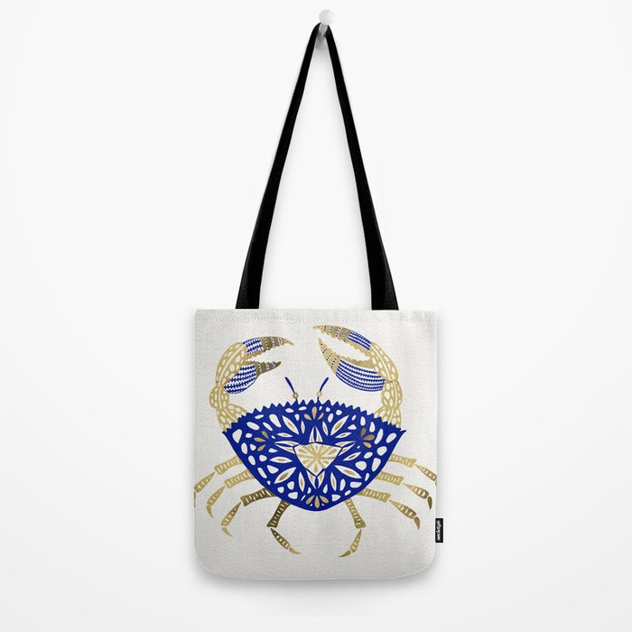 Crab - Navy & Gold Tote Bag Gallery Image 2