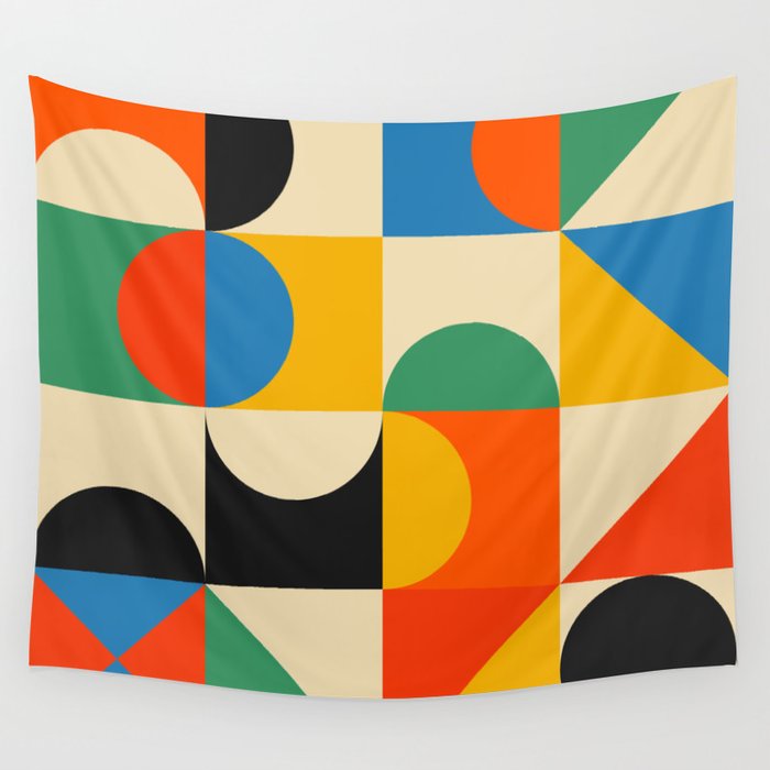 Happy Geometry Wall Tapestry Gallery Image 1
