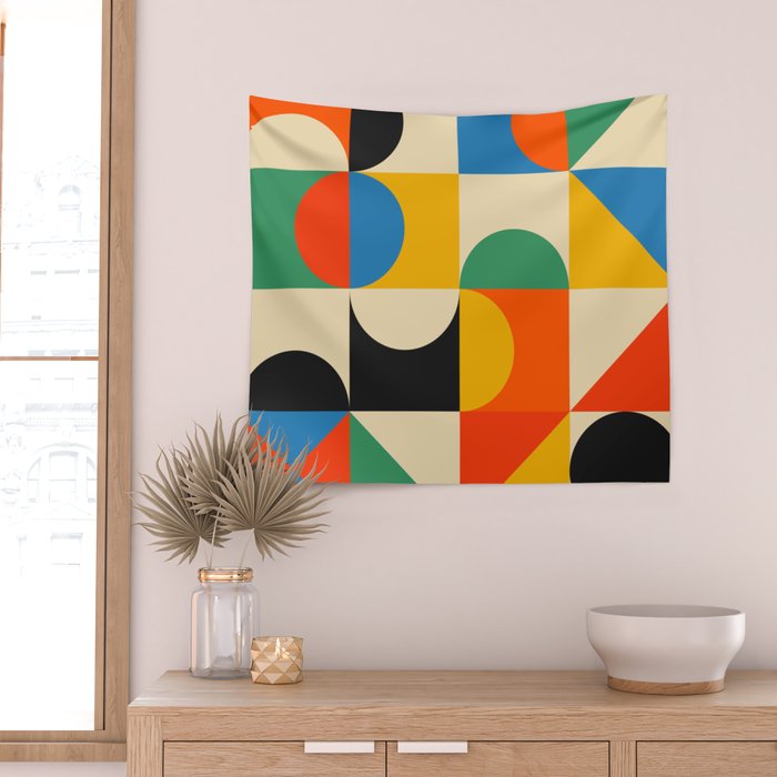 Happy Geometry Wall Tapestry Gallery Image 2
