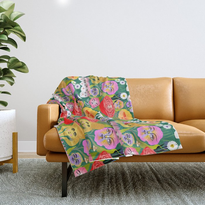 flower garden Throw Blanket Gallery Image 1