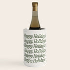 Happy Holidays Muted Green On Cream Wine Chiller Gallery Image 1