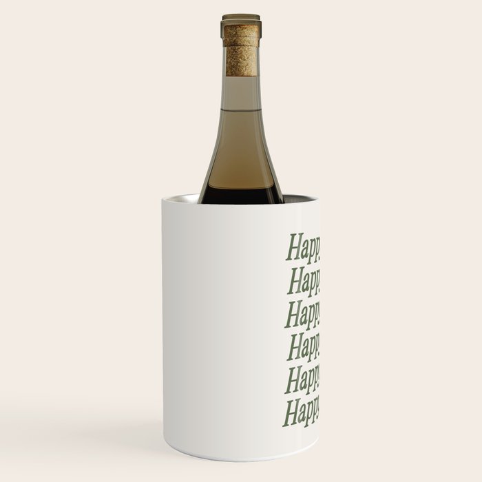 Happy Holidays Muted Green On Cream Wine Chiller Gallery Image 2