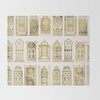 Moroccan Doors - Gold Palette Throw Blanket Gallery Image 2