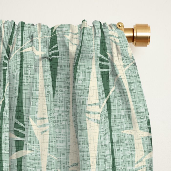 Vintage Bamboo Stripes ©studioxtine Window Curtain Gallery Image 2