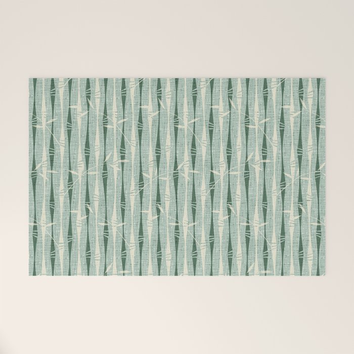 Vintage Bamboo Stripes ©studioxtine Welcome Mat Gallery Image 1