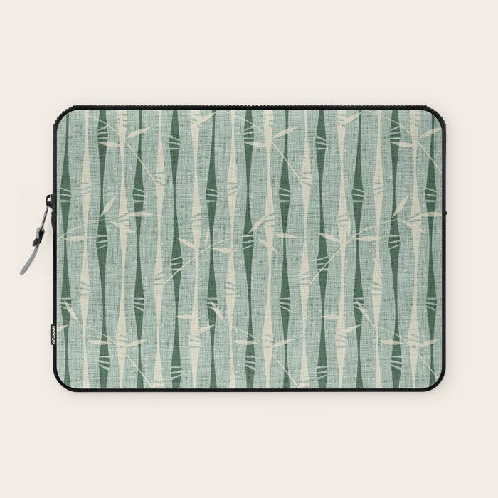Vintage Bamboo Stripes ©studioxtine Laptop Sleeve Gallery Image 1