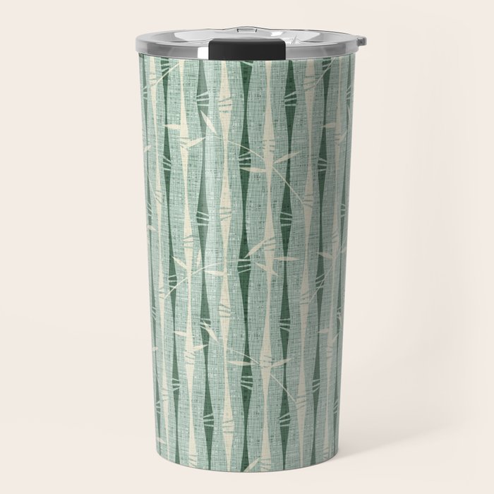 Vintage Bamboo Stripes ©studioxtine Travel Mug Gallery Image 1