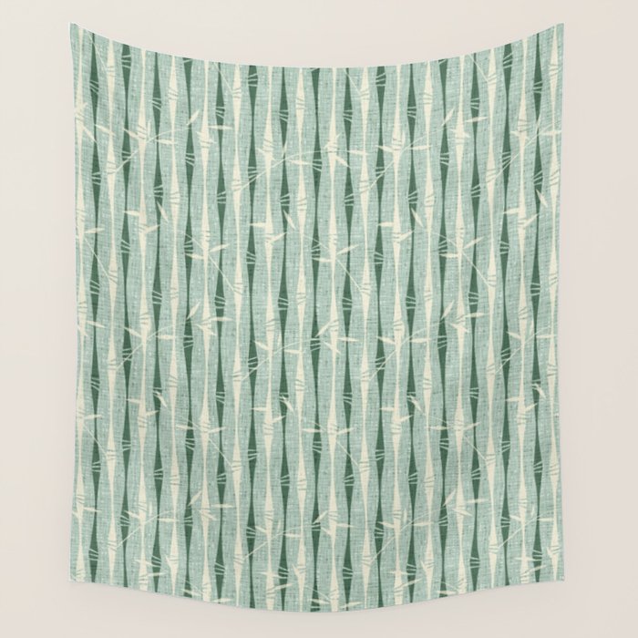 Vintage Bamboo Stripes ©studioxtine Wall Tapestry Gallery Image 1