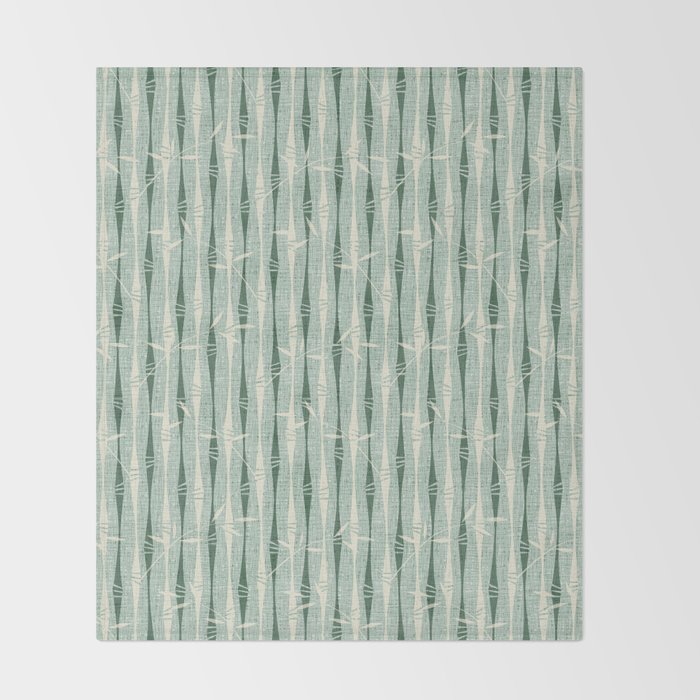 Vintage Bamboo Stripes ©studioxtine Throw Blanket Gallery Image 2