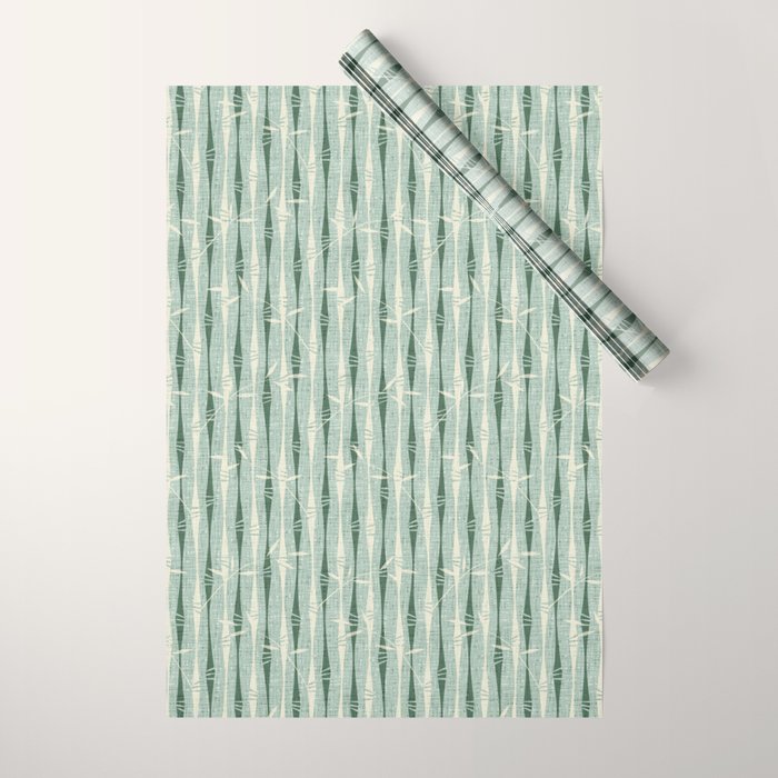 Vintage Bamboo Stripes ©studioxtine Wrapping Paper Gallery Image 1