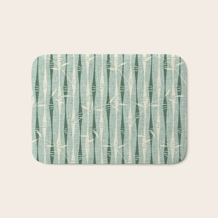 Vintage Bamboo Stripes ©studioxtine Bath Mat Gallery Image 1