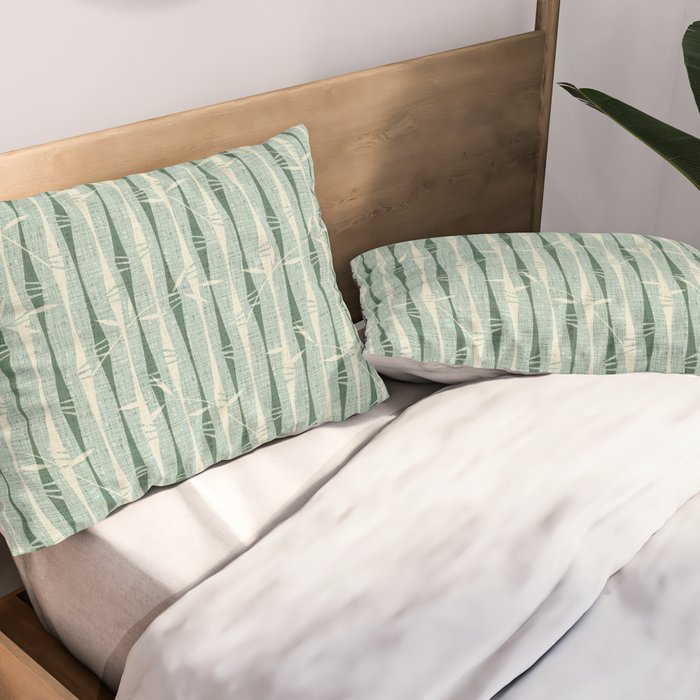 Vintage Bamboo Stripes ©studioxtine Pillow Sham Gallery Image 2
