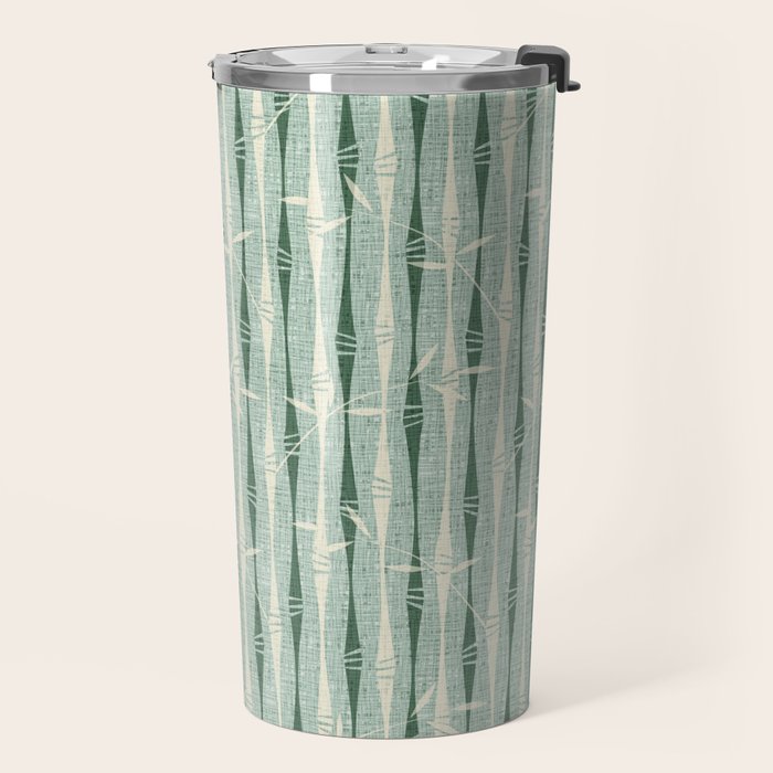 Vintage Bamboo Stripes ©studioxtine Travel Mug Gallery Image 2
