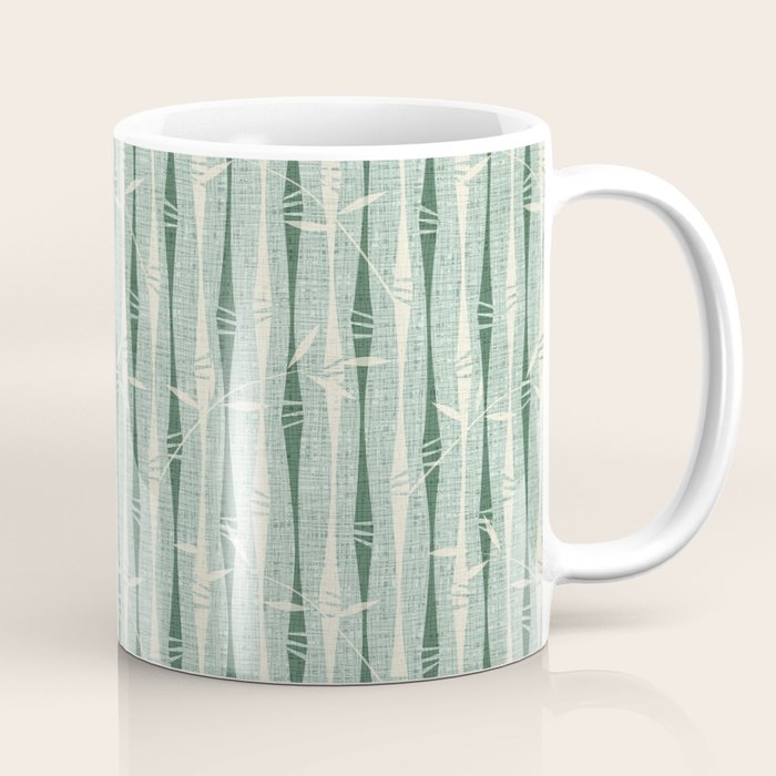 Vintage Bamboo Stripes ©studioxtine Coffee Mug Gallery Image 1