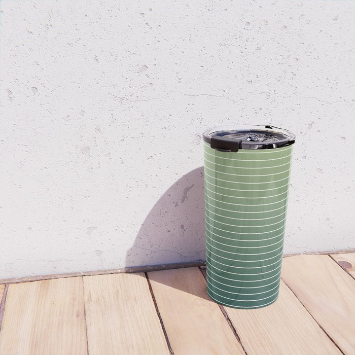 Ombre Arch XIV Green Gradient Modern Geometric Lines Travel Mug Gallery Image 4
