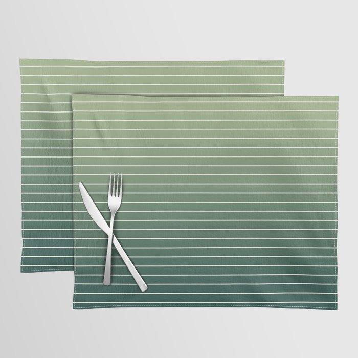 Ombre Arch XIV Green Gradient Modern Geometric Lines Placemat Gallery Image 1