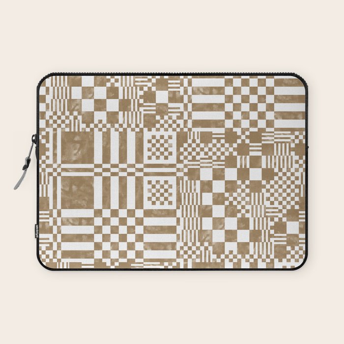 Warm Vintage Checks Laptop Sleeve Gallery Image 1