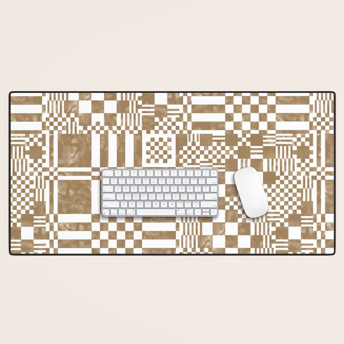 Warm Vintage Checks Desk Mat Gallery Image 1