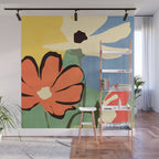 Modern Abstract Art Flowers 14 Wall Mural Gallery Image 1