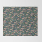 Heritage Wildflower Garden on Dark Blue Throw Blanket Gallery Image 2