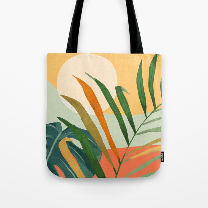 Abstract Art Tropical Leaves 118 Tote Bag Gallery Image 1