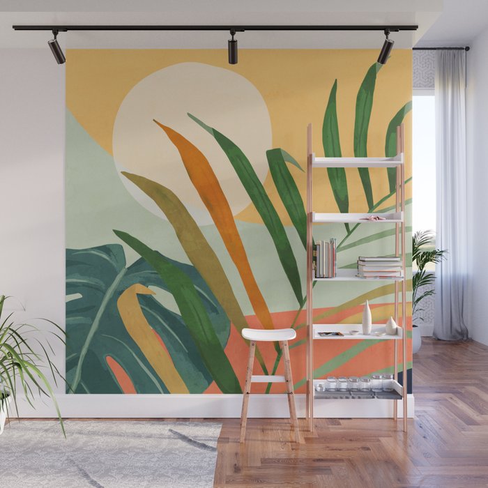 Abstract Art Tropical Leaves 118 Wall Mural Gallery Image 1