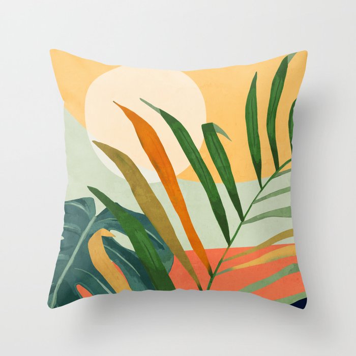 Abstract Art Tropical Leaves 118 Throw Pillow Gallery Image 6