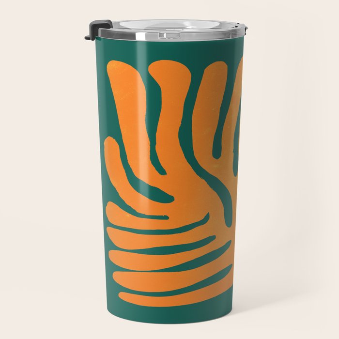 Pine Green & Tangerine: Matisse Paper Cutouts 01 Travel Mug Gallery Image 3