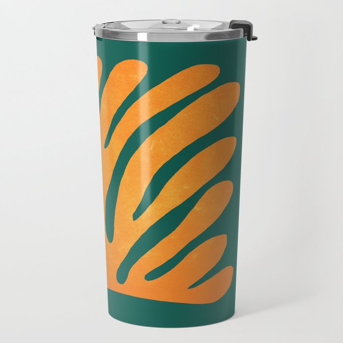 Pine Green & Tangerine: Matisse Paper Cutouts 01 Travel Mug Gallery Image 2