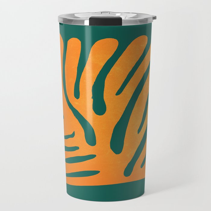Pine Green & Tangerine: Matisse Paper Cutouts 01 Travel Mug Gallery Image 1