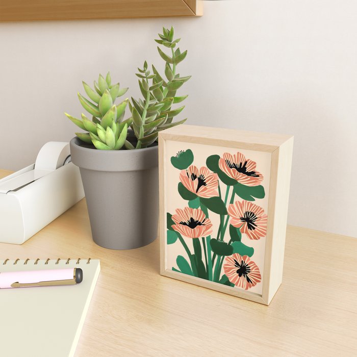 Modern Wild Poppies Mini Art Print Gallery Image 2