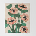 Modern Wild Poppies Throw Blanket Gallery Image 2
