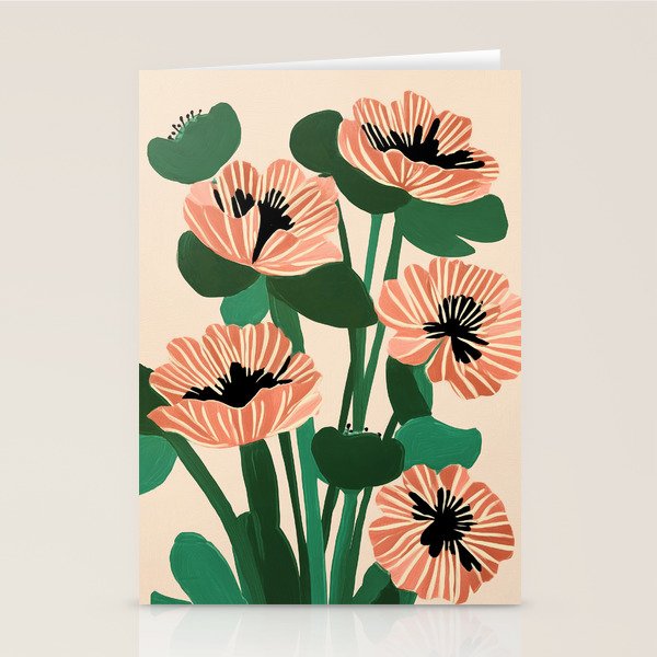 Modern Wild Poppies Stationery Card Gallery Image 1