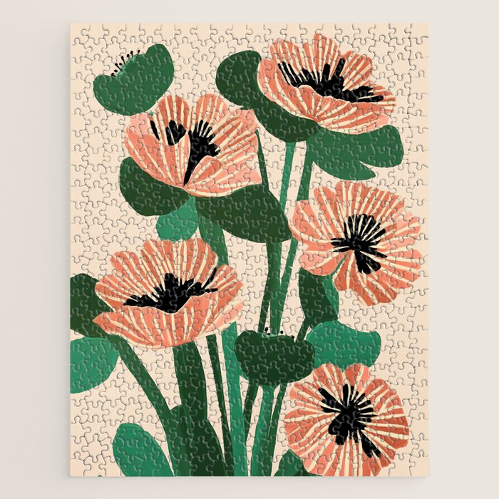 Modern Wild Poppies Jigsaw Puzzle Gallery Image 1