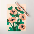Modern Wild Poppies Wrapping Paper Gallery Image 1