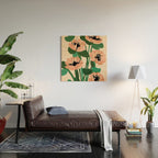 Modern Wild Poppies Wood Wall Art Gallery Image 2