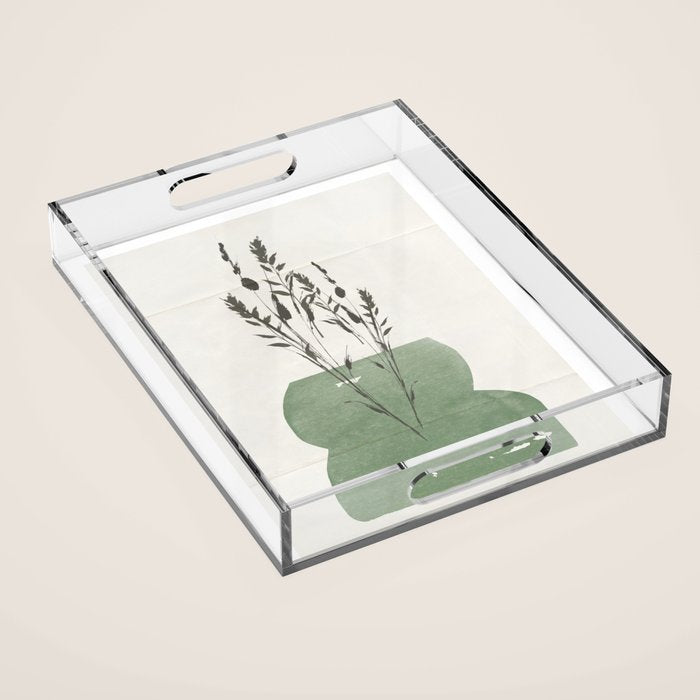 Modern Vase With Plants Acrylic Tray Gallery Image 1