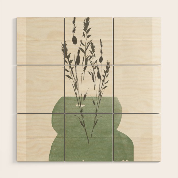 Modern Vase With Plants Wood Wall Art Gallery Image 1