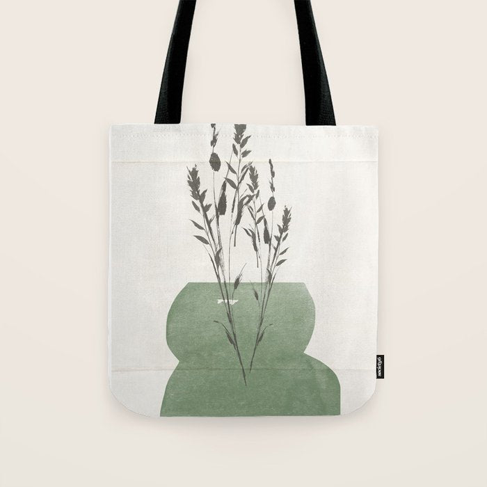 Modern Vase With Plants Tote Bag Gallery Image 1