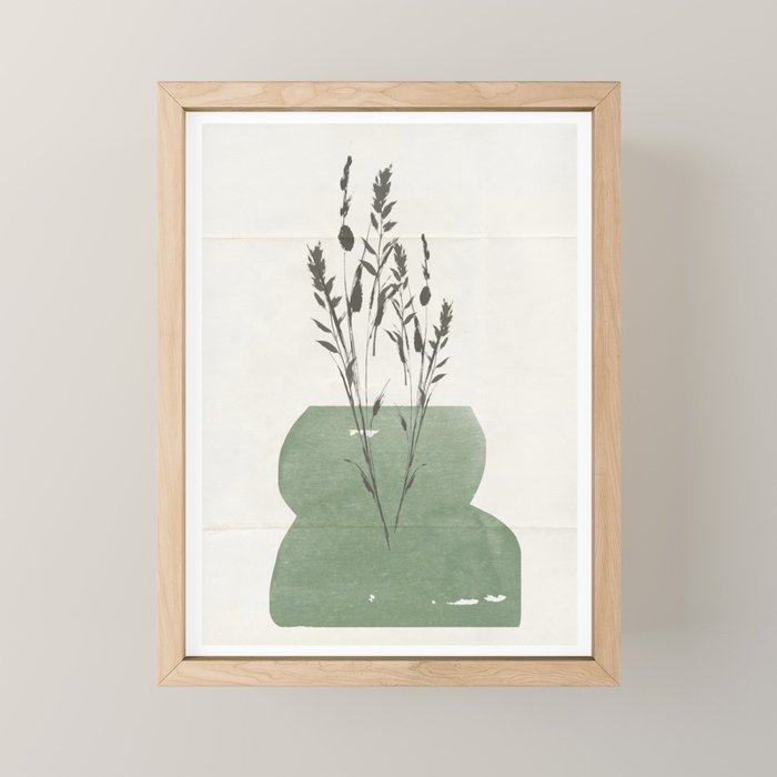 Modern Vase With Plants Mini Art Print Gallery Image 1