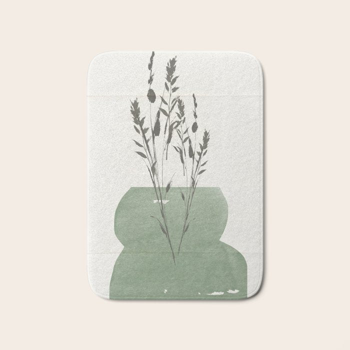 Modern Vase With Plants Bath Mat Gallery Image 1