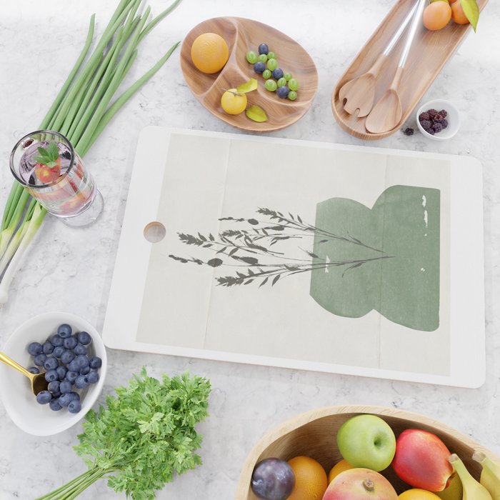 Modern Vase With Plants Cutting Board Gallery Image 2